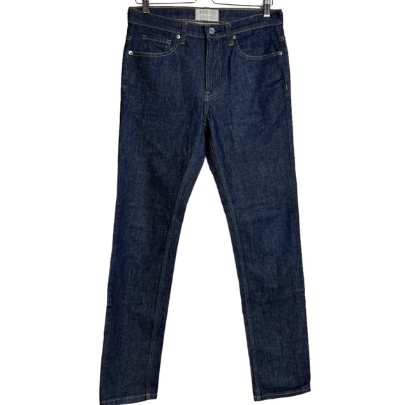 Everlane High Rise Straight Leg Rigid Dark Blue Wash Jeans Denim 30 30x32 - Picture 1 of 15
